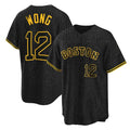 MATTH B.Red Sox #12 Connor Wong Player Black Snake Skin City Home Game Stitched Jerseys