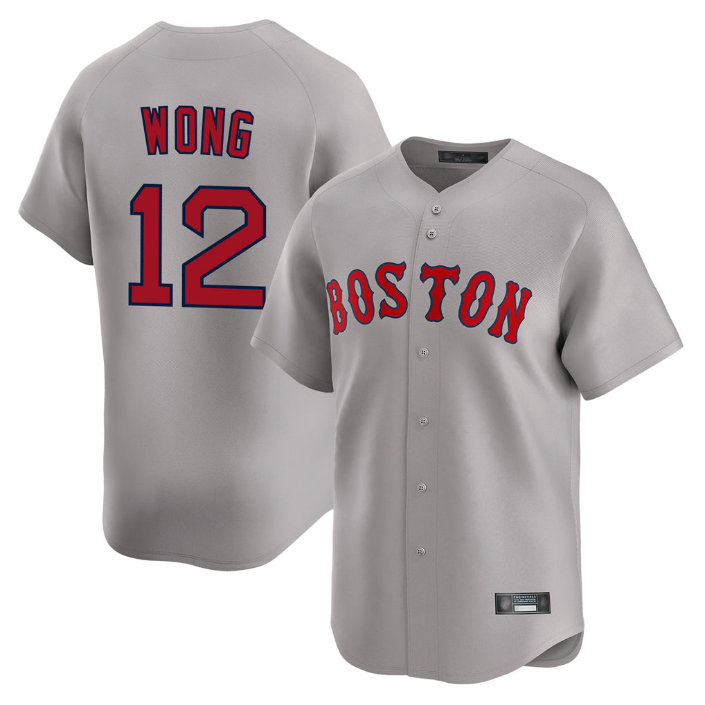 MATTH B.Red Sox #12 Connor Wong Player Gray Road Limited Home Game Stitched Jerseys