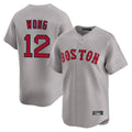 MATTH B.Red Sox #12 Connor Wong Player Gray Road Limited Home Game Stitched Jerseys