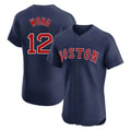 MATTH B.Red Sox #12 Connor Wong Player Navy Limited Elite Home Game Stitched Jerseys