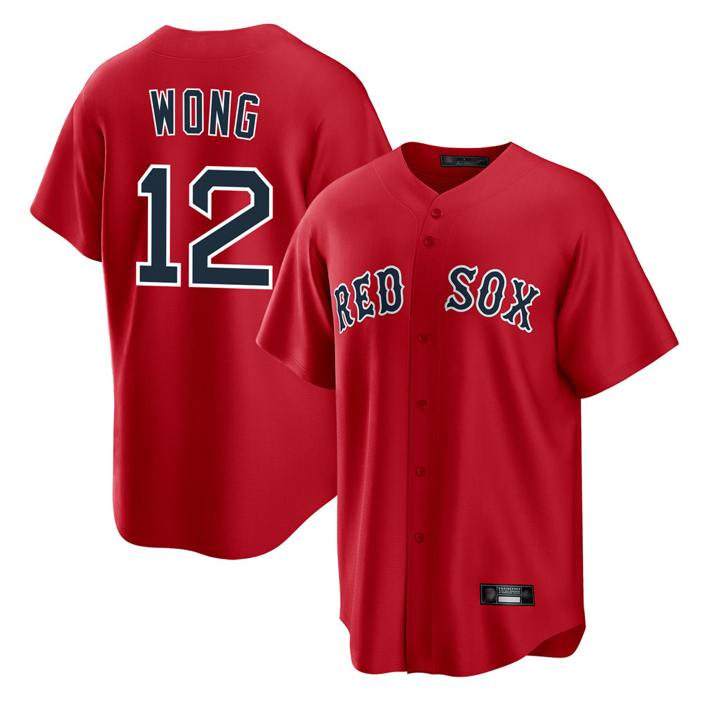 MATTH B.Red Sox #12 Connor Wong Player Red Home Game Stitched Jerseys