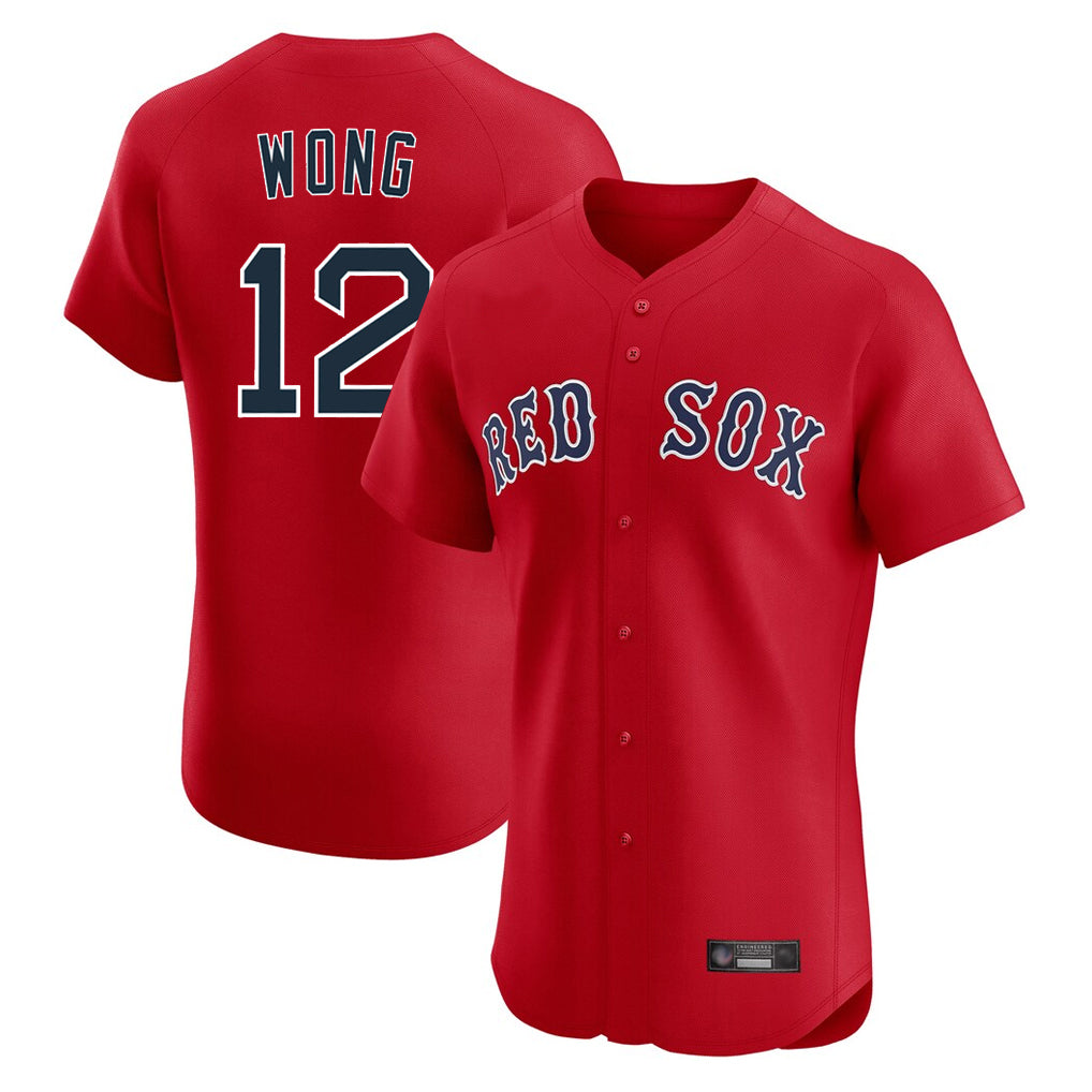 MATTH B.Red Sox #12 Connor Wong Player Red Limited Elite Home Game Stitched Jerseys