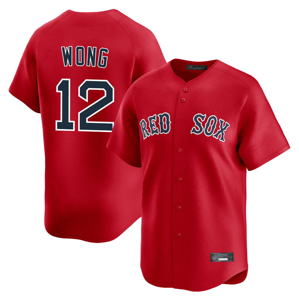 MATTH B.Red Sox #12 Connor Wong Player Red Limited Home Game Stitched Jerseys