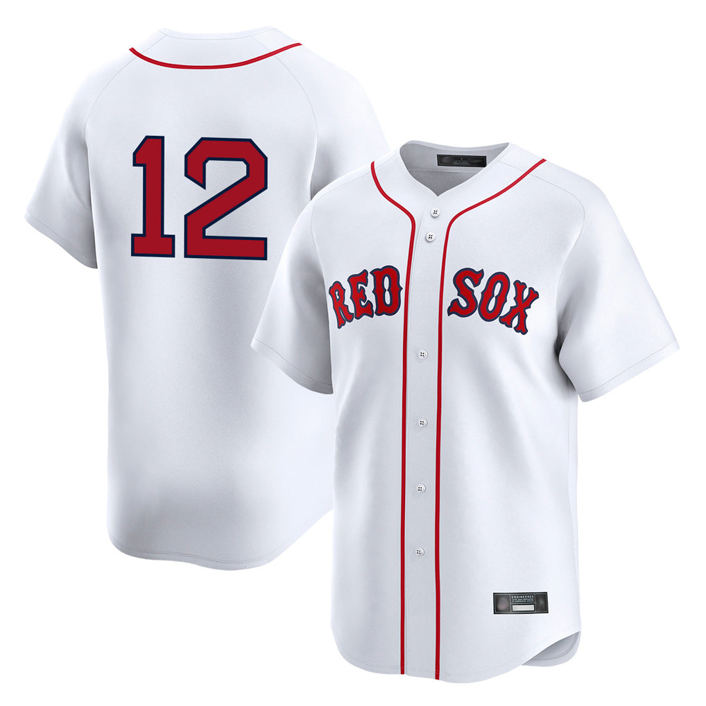 MATTH B.Red Sox #12 Connor Wong Player White Limited Home Game Stitched Jerseys