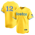 MATTH B.Red Sox #12 Connor Wong Player Yellow Limited Home Game Stitched Jerseys