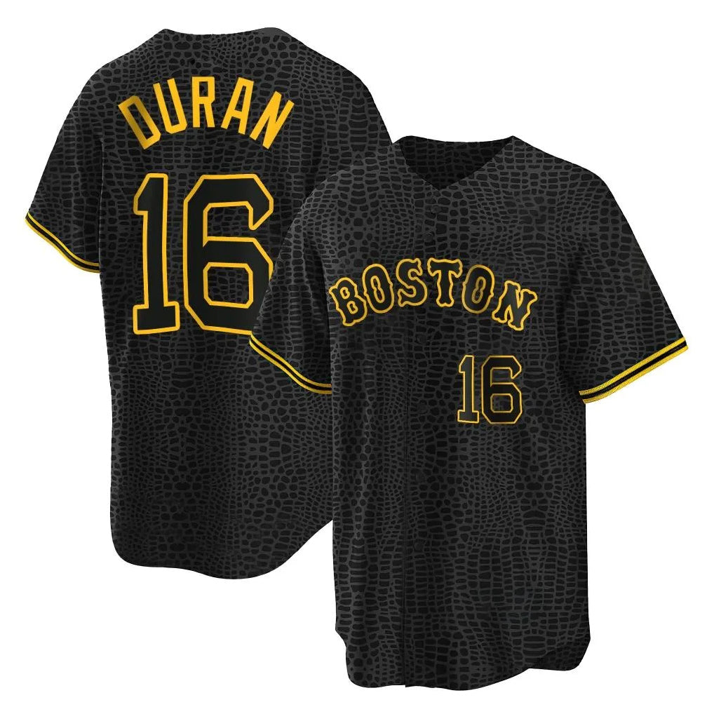 MATTH B.Red Sox #16 Jarren Duran Player Black Snake Skin City Home Game Stitched Jerseys