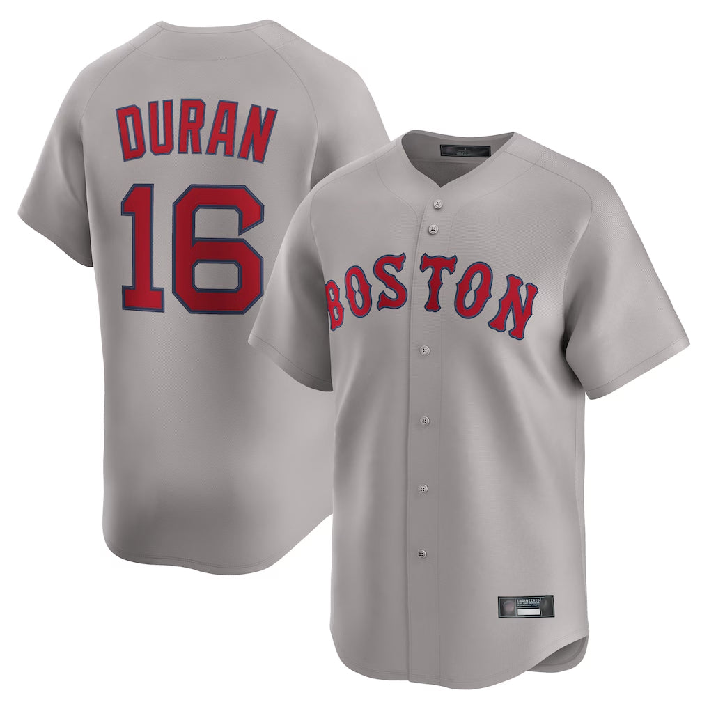 MATTH B.Red Sox #16 Jarren Duran Player Gray Road Limited Home Game Stitched Jersey