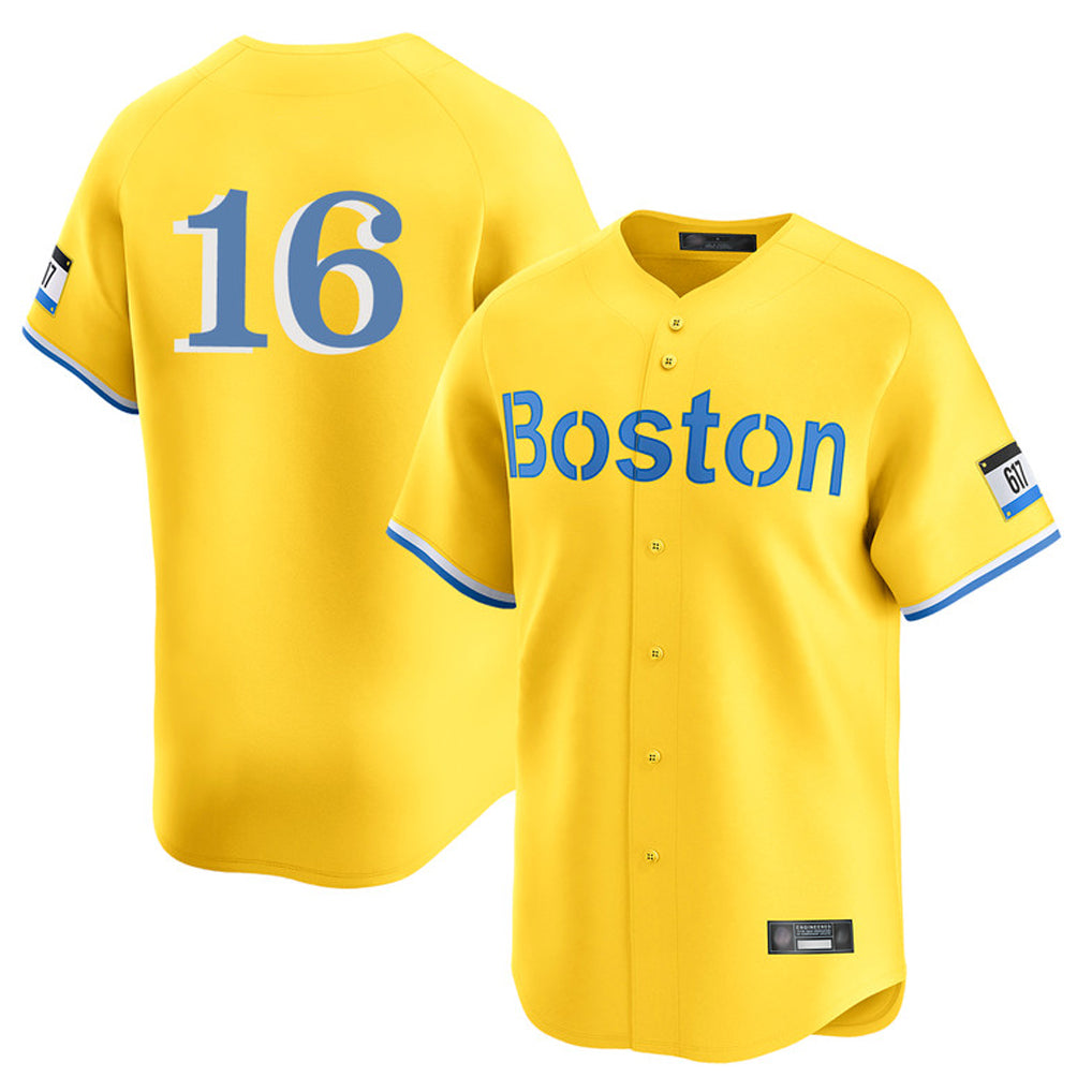 MATTH B.Red Sox #16 Jarren Duran Player Yellow Limited Home Game Stitched Jersey
