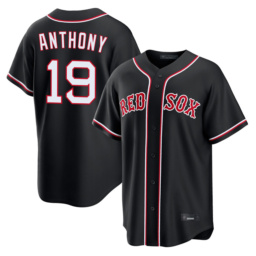 MATTH B.Red Sox #19 Roman Anthony Player Black Out Home Game Stitched Jerseys