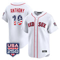 MATTH B.Red Sox #19 Roman Anthony Player White USA 250 Fourth of July Limited Home Game Stitched Jerseys