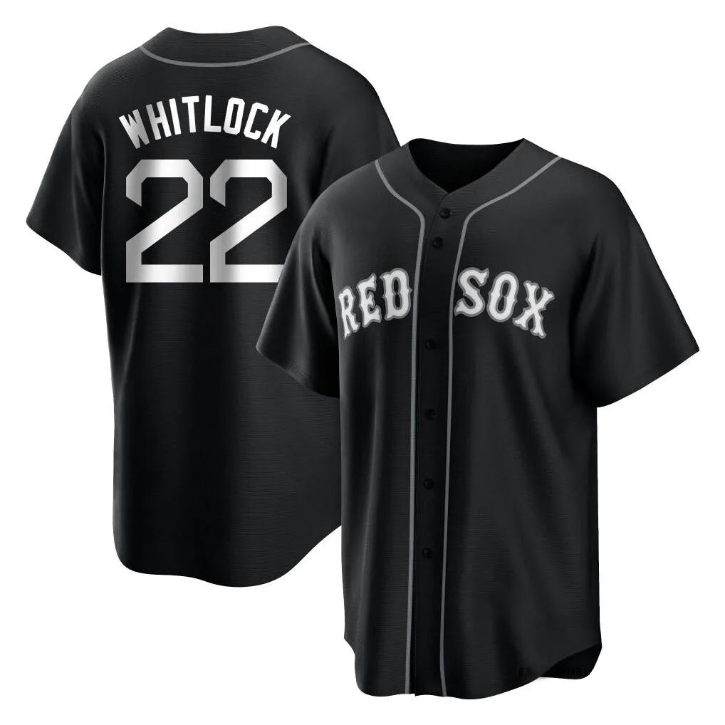 MATTH B.Red Sox #22 Garrett Whitlock Player Black Home Game Stitched Jerseys