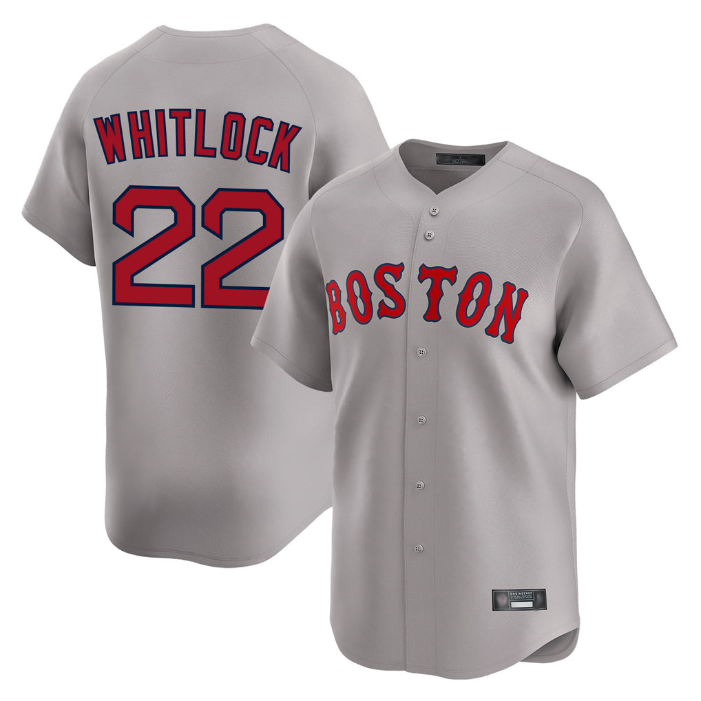 MATTH B.Red Sox #22 Garrett Whitlock Player Gray Road Limited Home Game Stitched Jerseys