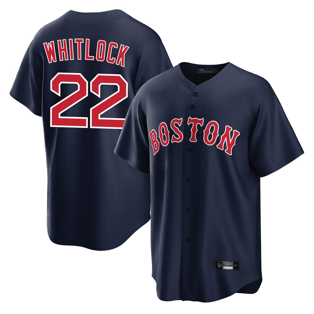 MATTH B.Red Sox #22 Garrett Whitlock Player Navy Home Game Stitched Jerseys