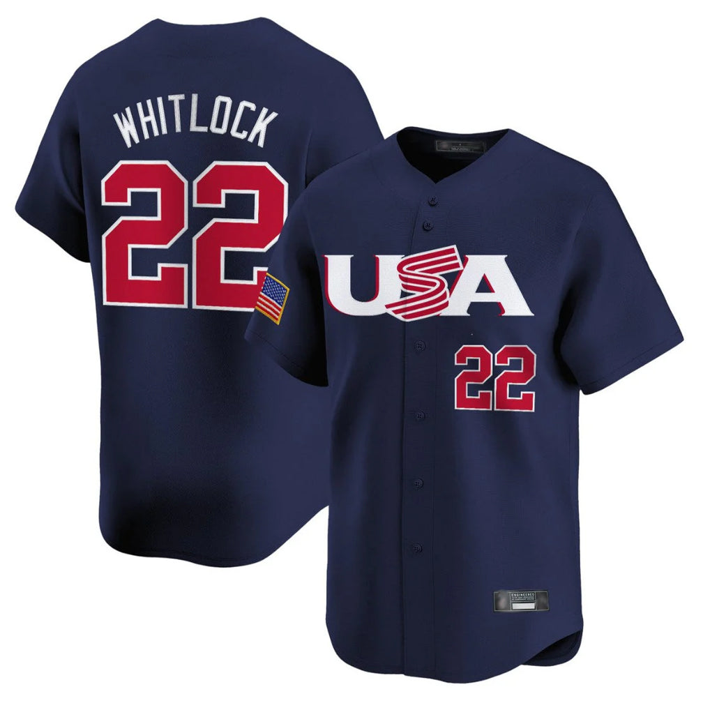 MATTH B.Red Sox #22 Garrett Whitlock Player Navy USA World Classic Home Game Stitched Jerseys