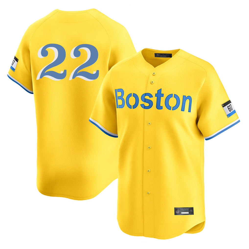 MATTH B.Red Sox #22 Garrett Whitlock Player Yellow Limited Home Game Stitched Jerseys