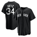 MATTH B.Red Sox #34 David Ortiz Player Black Home Game Stitched Jerseys
