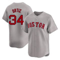 MATTH B.Red Sox #34 David Ortiz Player Gray Road Limited Home Game Stitched Jerseys