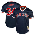MATTH B.Red Sox #34 David Ortiz Player Navy Cooperstown Collection Mesh T-shirt Home Stitched Jerseys