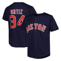 MATTH B.Red Sox #34 David Ortiz Player Navy Mitchell & Ness Cooperstown Collection Mesh Home Stitched Jerseys