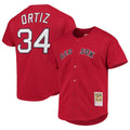MATTH B.Red Sox #34 David Ortiz Player Red Mitchell & Ness Cooperstown Collection Home Stitched Jerseys