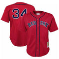 MATTH B.Red Sox #34 David Ortiz Player Red Mitchell & Ness Cooperstown Collection Mesh Home Stitched Jerseys