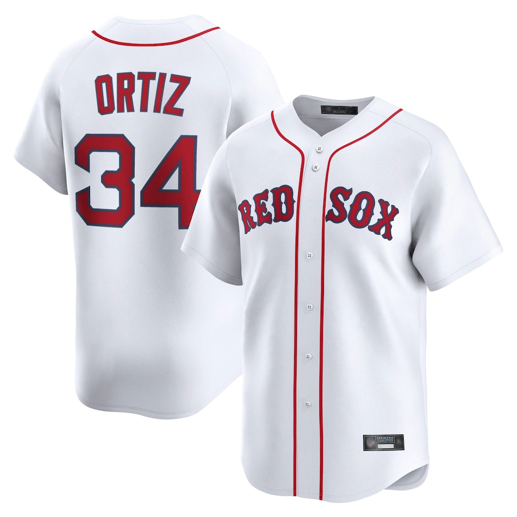 MATTH B.Red Sox #34 David Ortiz Player White Limited Home Game Stitched Jerseys