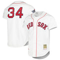 MATTH B.Red Sox #34 David Ortiz Player White Mitchell & Ness Cooperstown Collection Mesh Home Stitched Jerseys