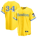 MATTH B.Red Sox #34 David Ortiz Player Yellow Home Game Stitched Jerseys