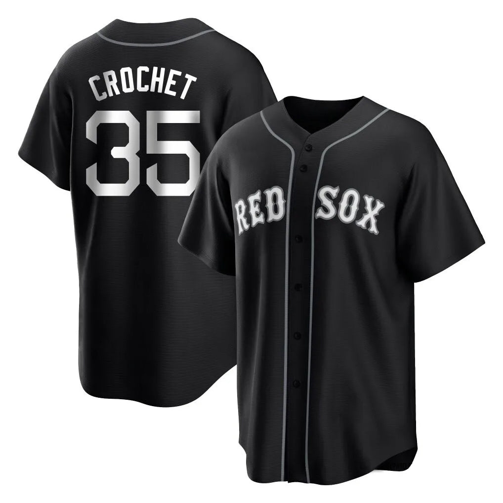 MATTH B.Red Sox #35 Garrett Crochet Player Black Home Game Stitched Jerseys