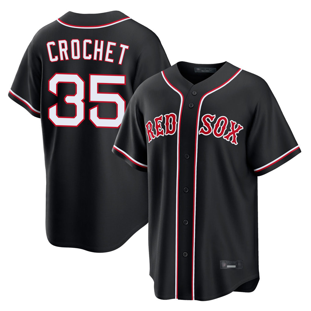 MATTH B.Red Sox #35 Garrett Crochet Player Black Out Home Game Stitched Jerseys