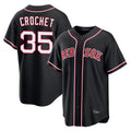 MATTH B.Red Sox #35 Garrett Crochet Player Black Out Home Game Stitched Jerseys