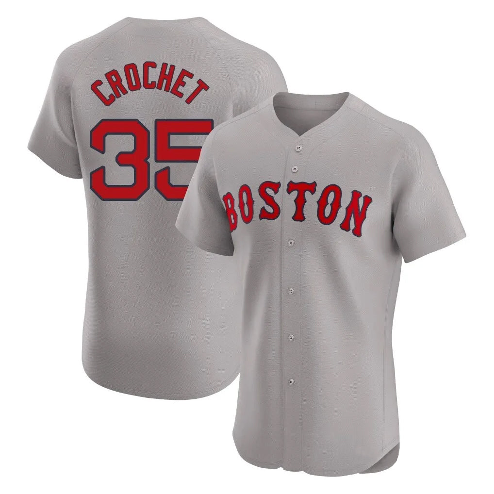 MATTH B.Red Sox #35 Garrett Crochet Player Gray Road Limited Elite Home Game Stitched Jerseys