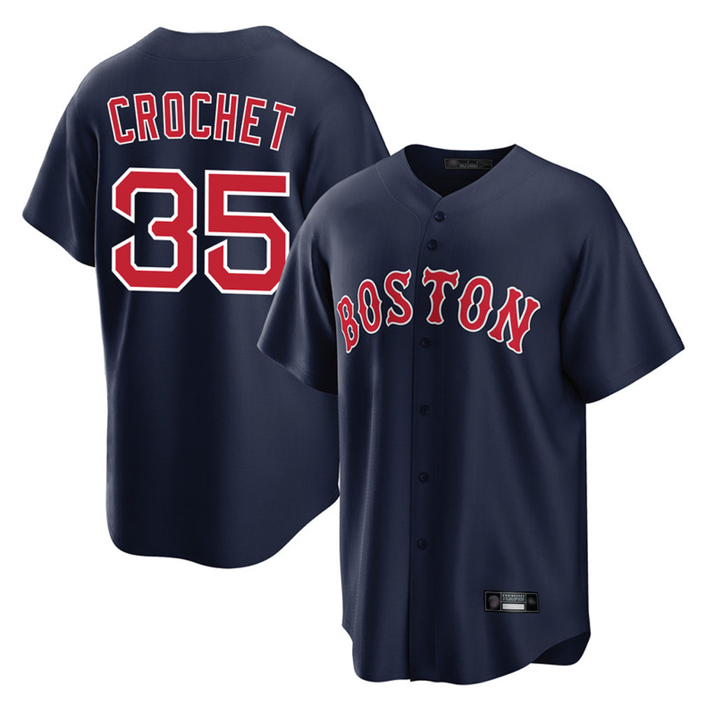 MATTH B.Red Sox #35 Garrett Crochet Player Navy Home Game Stitched Jerseys
