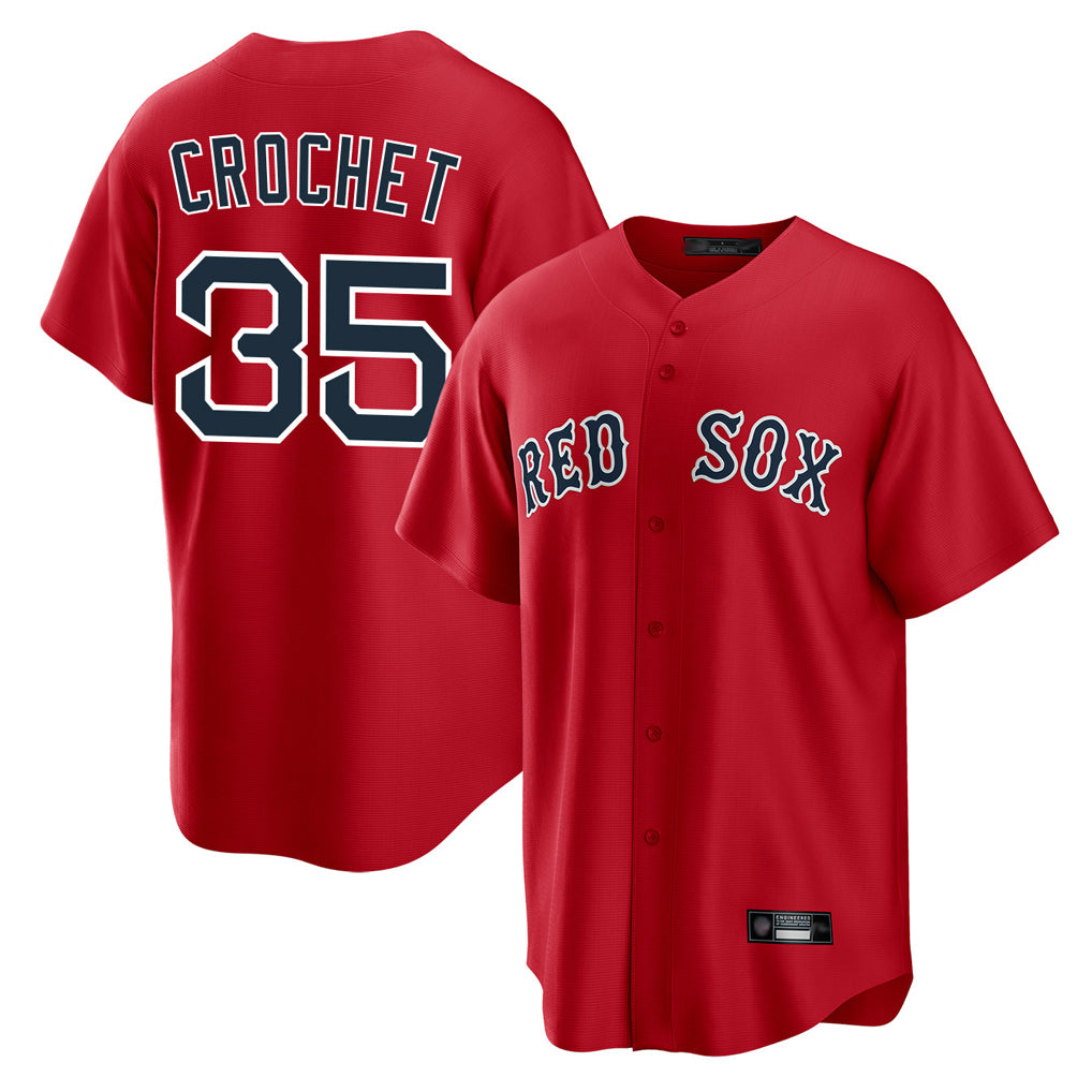MATTH B.Red Sox #35 Garrett Crochet Player Red Home Game Stitched Jerseys