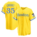 MATTH B.Red Sox #35 Garrett Crochet Player Yellow Home Game Stitched Jerseys