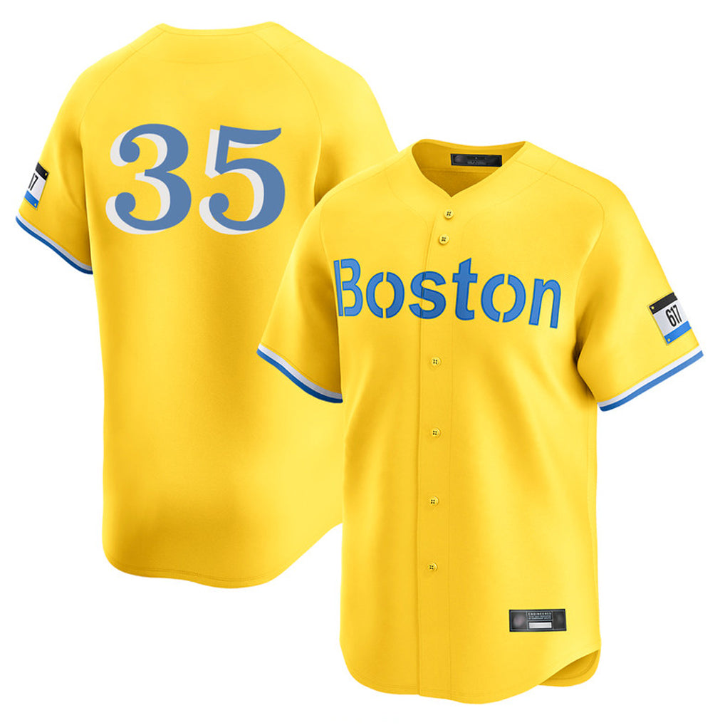 MATTH B.Red Sox #35 Garrett Crochet Player Yellow Limited Home Game Stitched Jerseys
