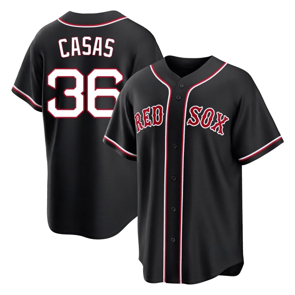 MATTH B.Red Sox #36 Triston Casas Player Black Out Home Game Stitched Jerseys