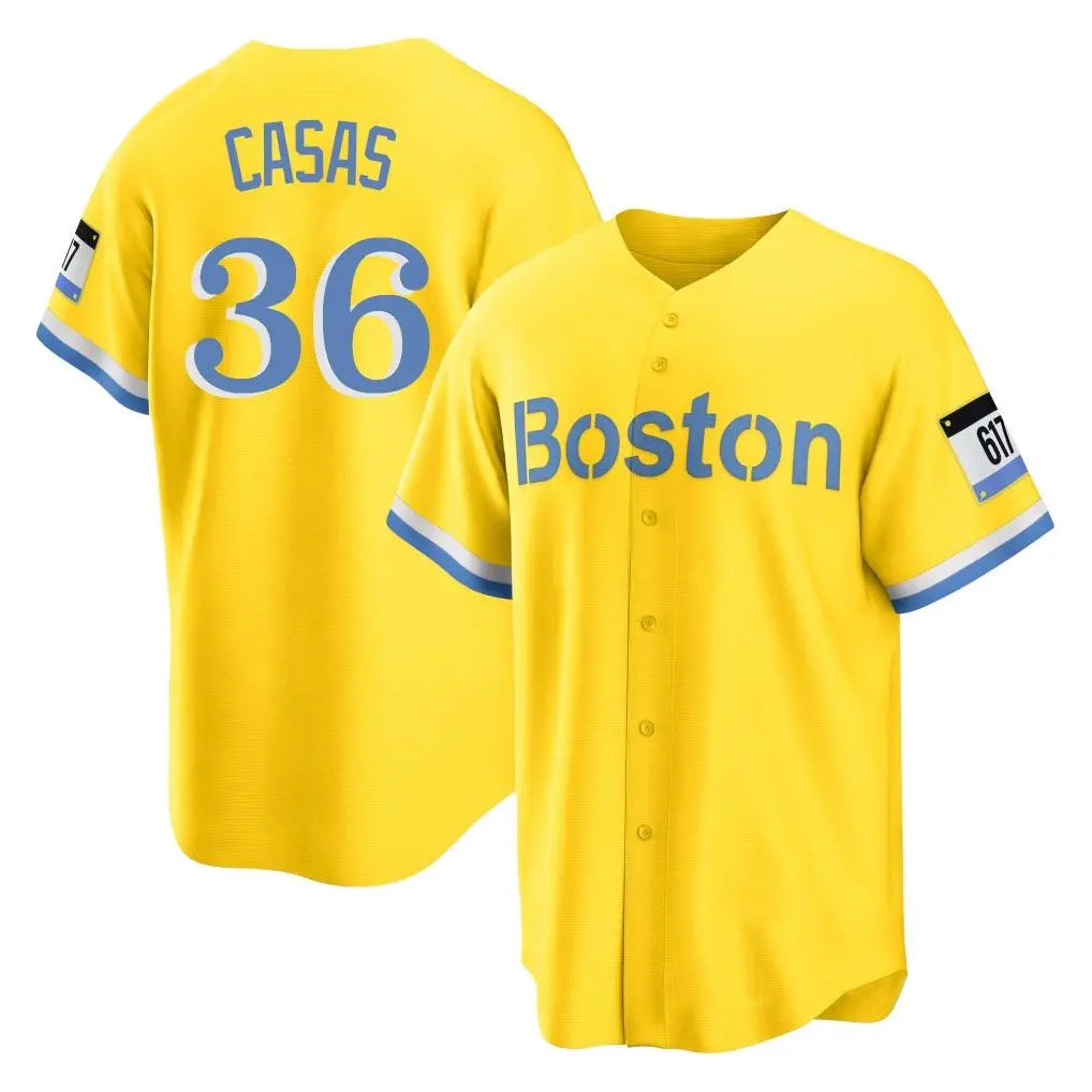 MATTH B.Red Sox #36 Triston Casas Player Yellow Home Game Stitched Jersey