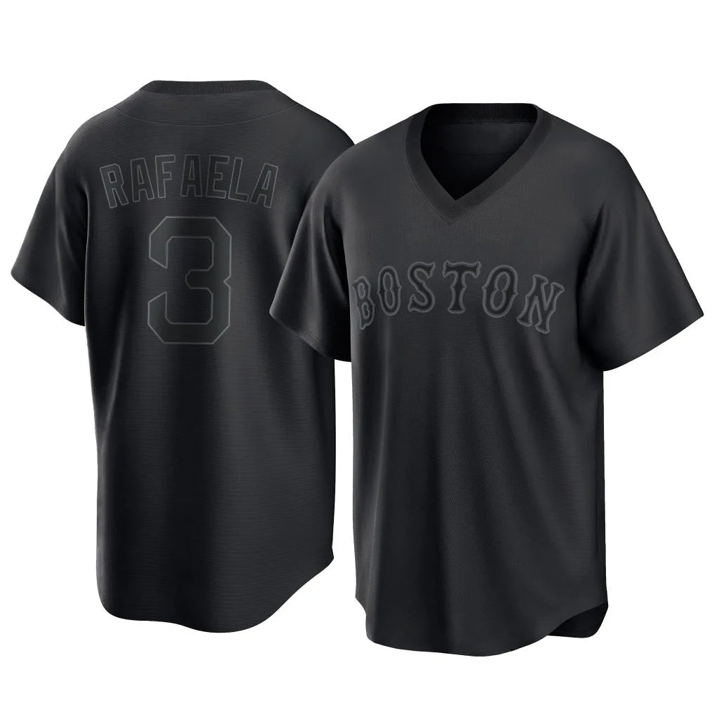 MATTH B.Red Sox #3 Ceddanne Rafaela Player Black T-shirt Home Game Stitched Jerseys
