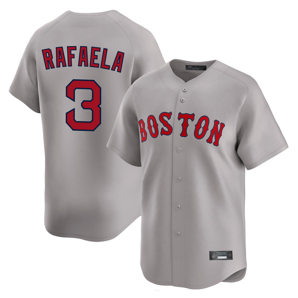 MATTH B.Red Sox #3 Ceddanne Rafaela Player Gray Road Limited Home Game Stitched Jersey