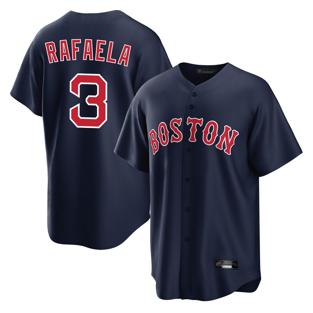 MATTH B.Red Sox #3 Ceddanne Rafaela Player Navy Home Game Stitched Jersey