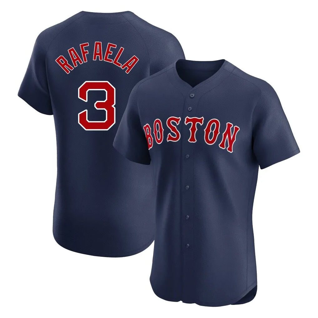 MATTH B.Red Sox #3 Ceddanne Rafaela Player Navy Limited Elite Home Game Stitched Jersey