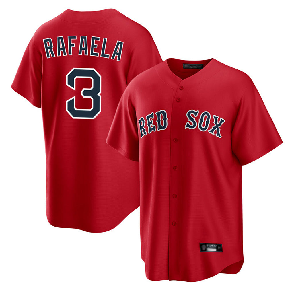 MATTH B.Red Sox #3 Ceddanne Rafaela Player Red Home Game Stitched Jersey