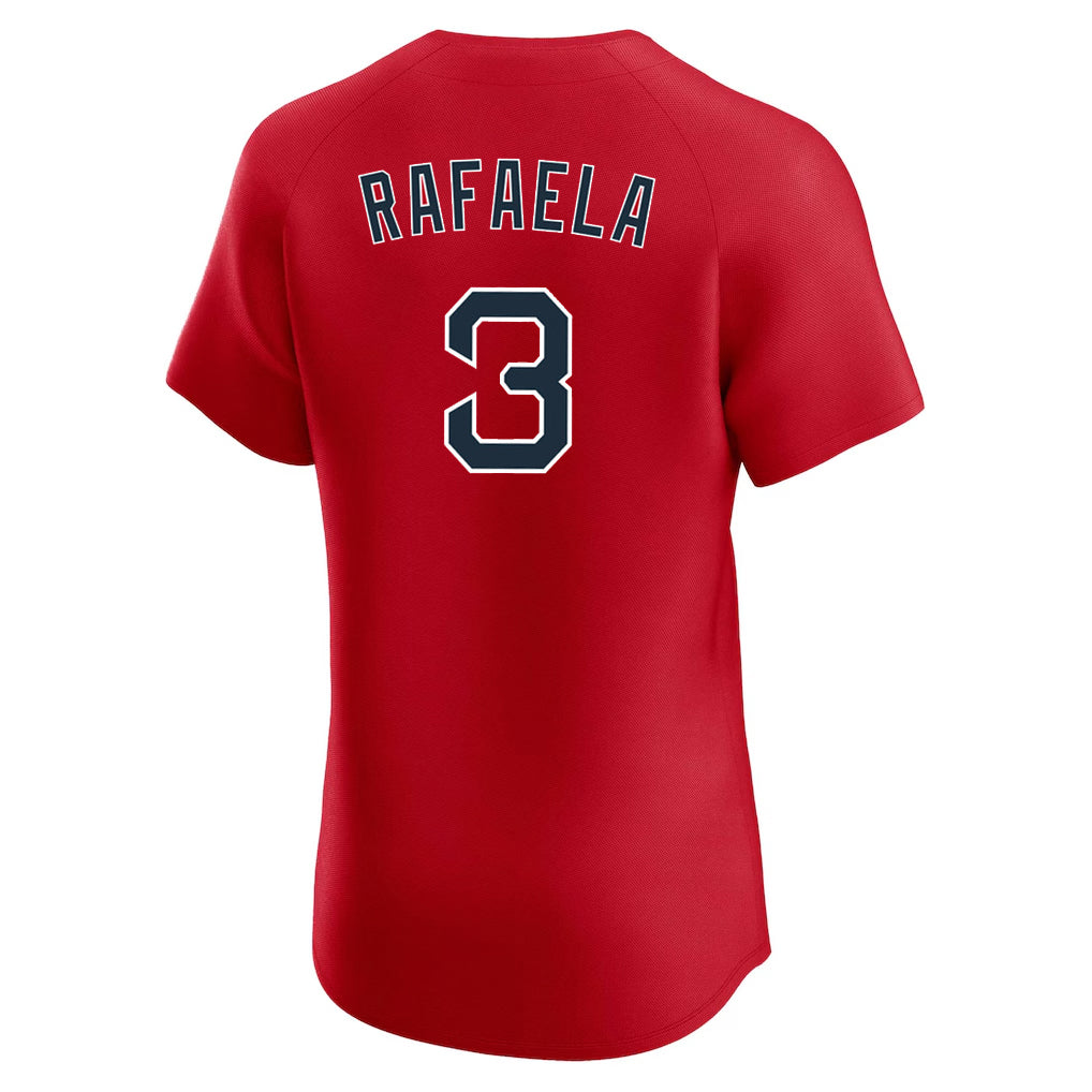 MATTH B.Red Sox #3 Ceddanne Rafaela Player Red Limited Elite Home Game Stitched Jerseys