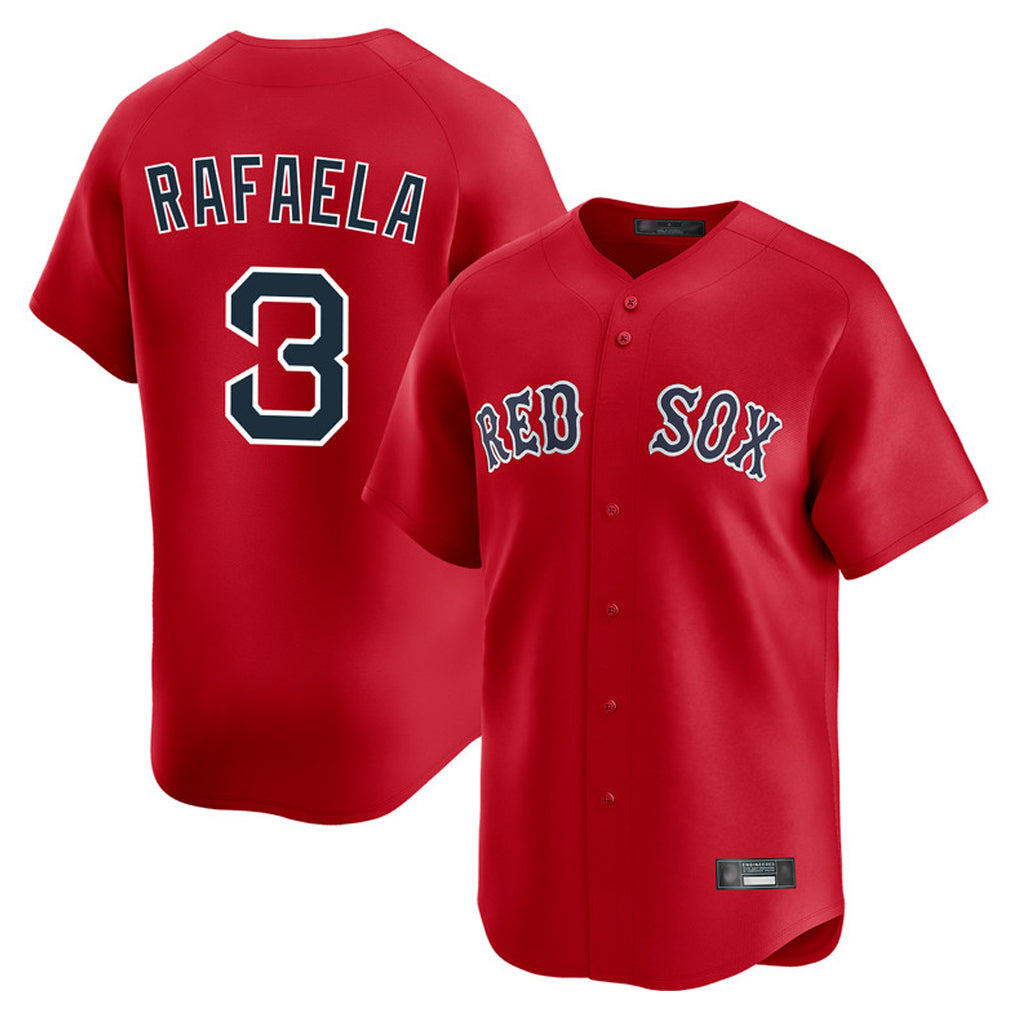 MATTH B.Red Sox #3 Ceddanne Rafaela Player Red Limited Home Game Stitched Jersey