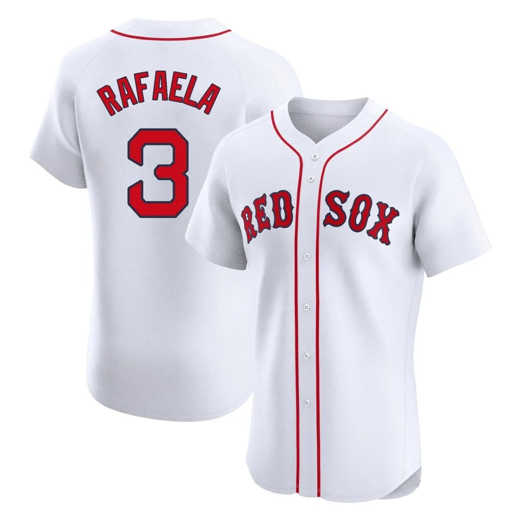 MATTH B.Red Sox #3 Ceddanne Rafaela Player White Limited Elite Home Game Stitched Jersey