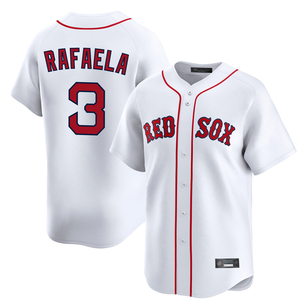 MATTH B.Red Sox #3 Ceddanne Rafaela Player White Limited Home Game Stitched Jersey