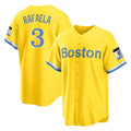 MATTH B.Red Sox #3 Ceddanne Rafaela Player Yellow Home Game Stitched Jersey