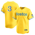 MATTH B.Red Sox #3 Ceddanne Rafaela Player Yellow Limited Home Game Stitched Jersey