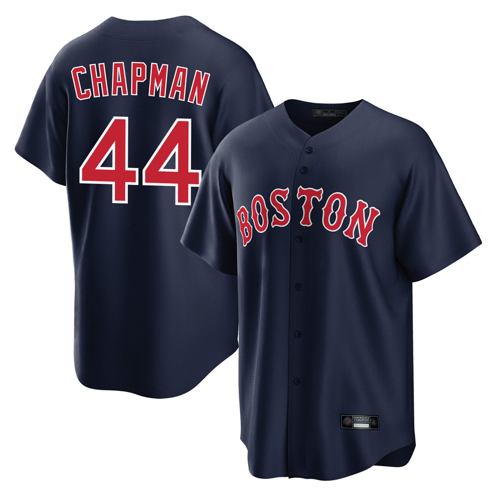 MATTH B.Red Sox #44 Aroldis Chapman Player Navy Home Game Stitched Jerseys